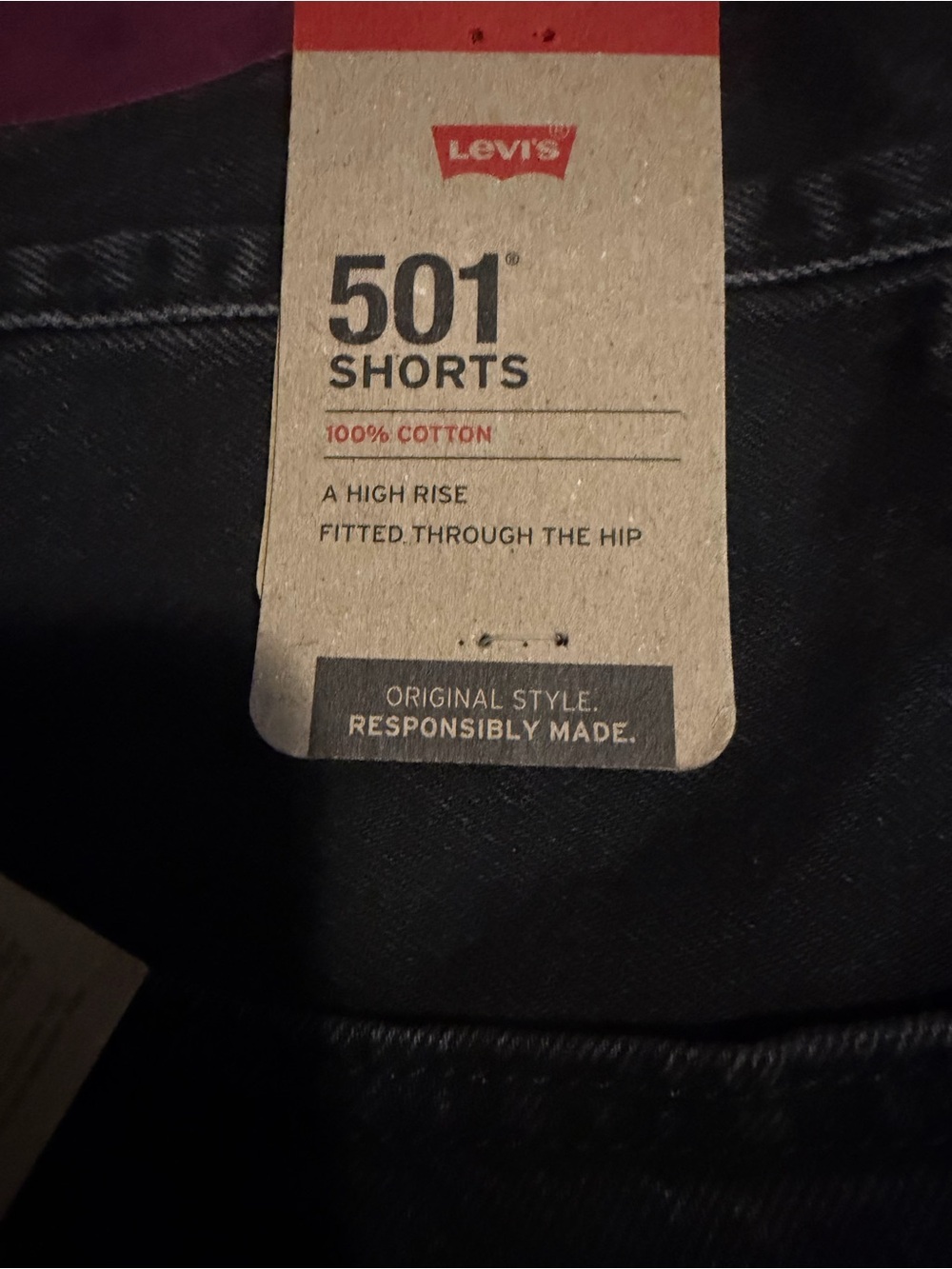 Levi's Black 501 High-Rise Shorts - Picture 2 of 6